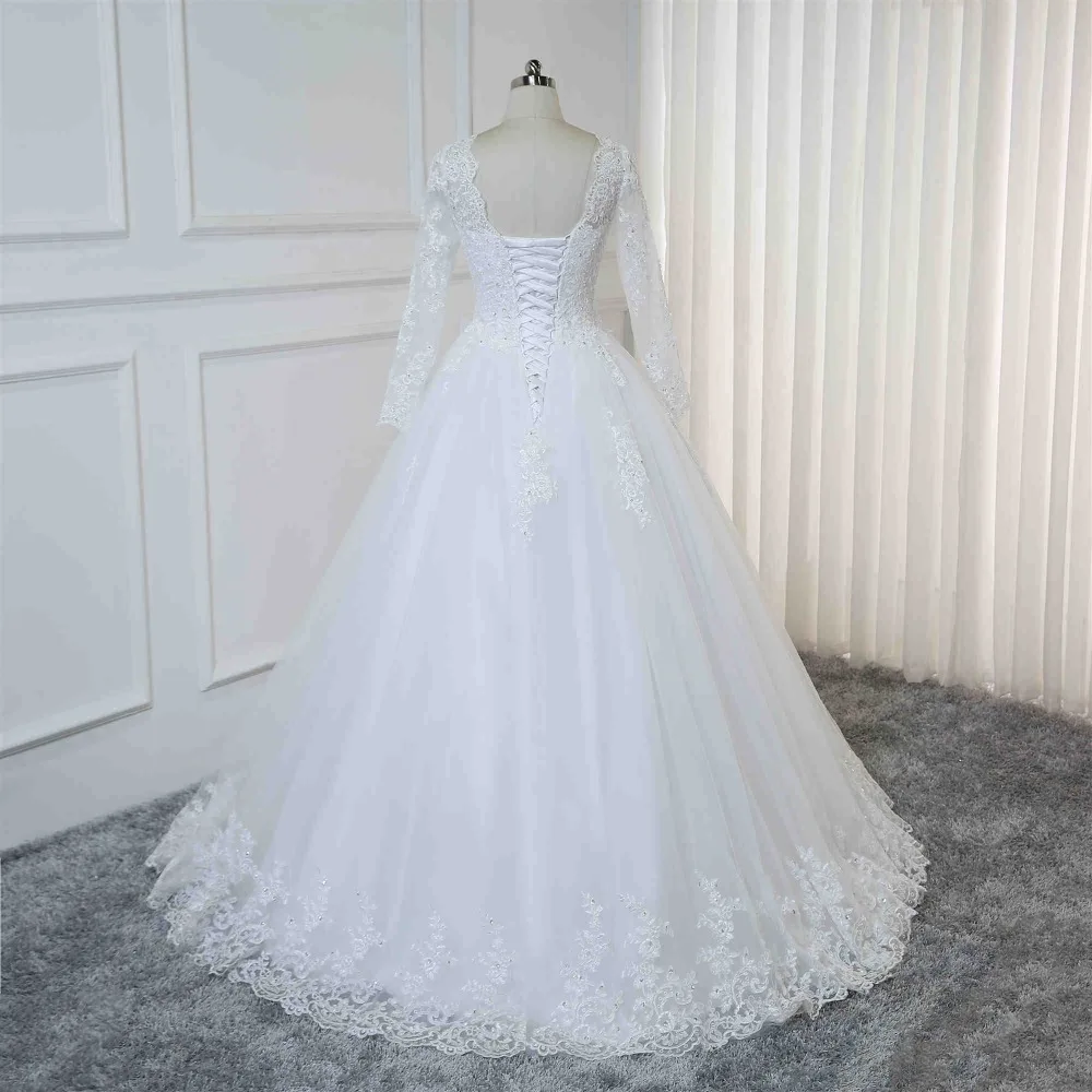 Robe de mariage 2019 бальное платье с длинными рукавами свадебные платья кружевные