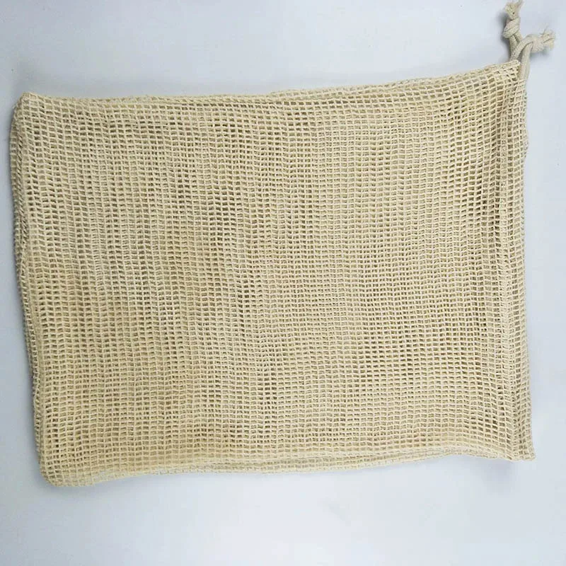 

9 Pcs/bag Reusable Cotton Vegetable Bags Kitchen Fruit Storage Mesh Drawstring Bags