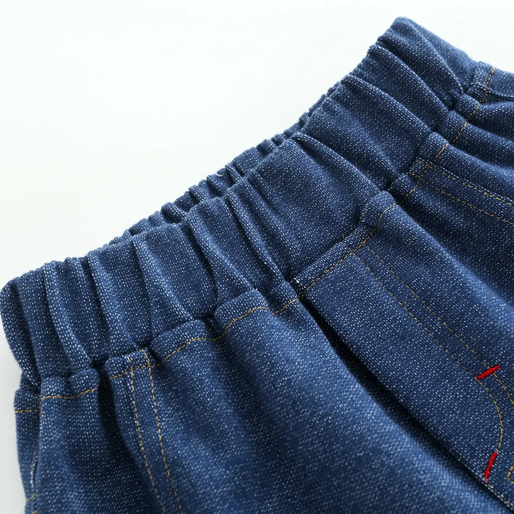 Весенне-осенние Однотонные эластичные джинсы для мальчиков мужские шорты