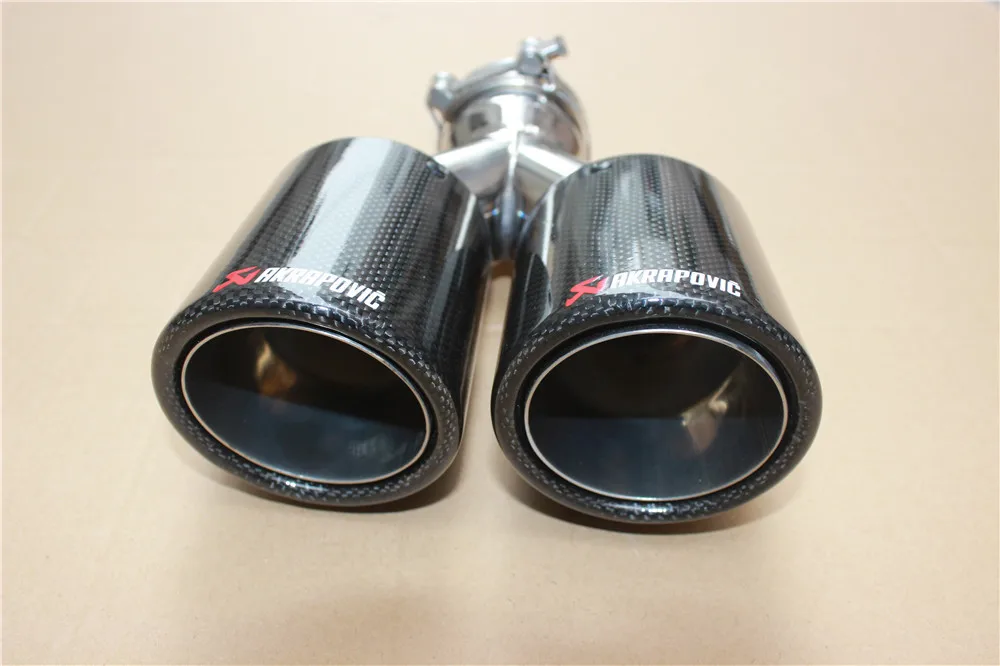 1 шт. 63-89 мм двойной akrapovic выхлопная насадка блестящий хвост из углеродного волокна наконечник выхлопной трубы quad глушитель