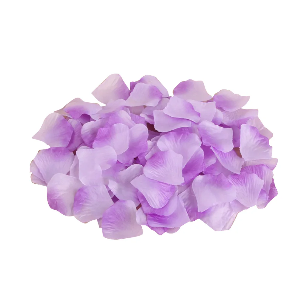 purple White 1000pcs 1000 шт, искусственные лепестки цветов, шелковые лепестки роз, искусственные цветочные лепестки для Свадьбы вечерние украшения - Цвет: purple White 1000pcs