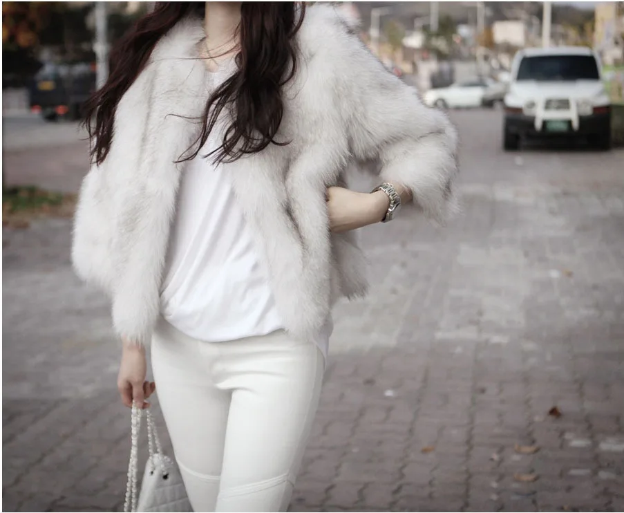 New spring blue fox fur coat women Luxury jacket winter genuine EMS Free shipping plus size | Женская одежда