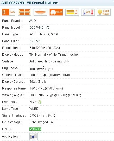 G057VN01 V.0 V0 8 4 дюймов промышленный ЖК дисплей Новый & A + Класс на складе тестовая