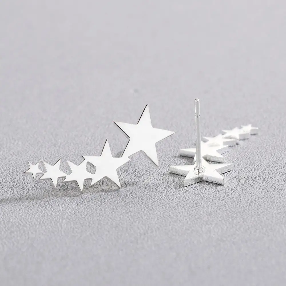 CHENGXUN модные серьги гвоздики со звездами для женщин и девочек позолоченные