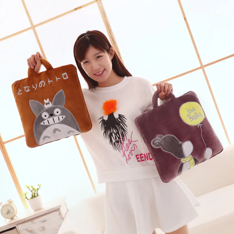 2 в 1 Расслабляющая теплая хлопковая Подушка с мультяшным рисунком Диван Одеяло