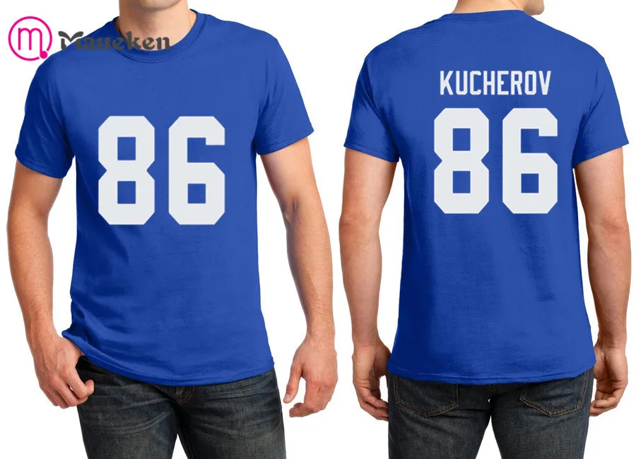 Мужская футболка с коротким рукавом и круглым вырезом Nikita Kucherov 100% хлопок