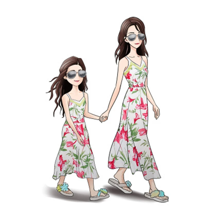 summer Mommy and me family matching mother daughter dresses clothes striped mom dress kids child outfits mum sister baby girl | Мать и