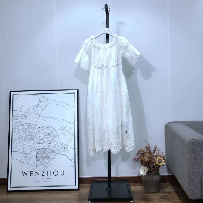 Новинка, женское платье, винтажное, принцесса, ночные рубашки, богиня, длинное платье, белое, хлопок, пижамы для женщин, пижама