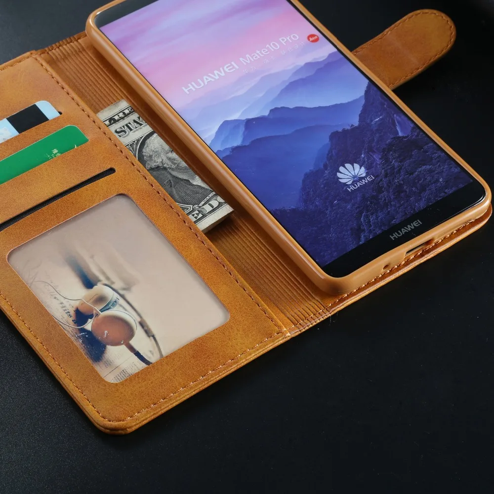 Магнитный деловой чехол для телефона Huawei Mate 10 20 Pro Lite с отделением карт откидной
