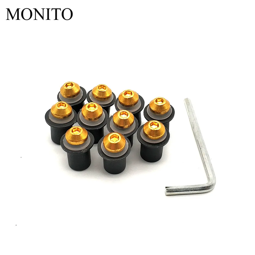 10 шт. Комплект болтов для ветрового стекла YAMAHA YZF R15 R25 R125 R1 600R R1M R1S YZF600R LS|Накладки и