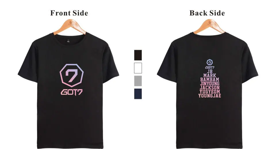 GOT7 T-shirts Summer Style Short Sleeve Kpop Hip Hop Tee Shirt Fashion Print Cool XXS To 4XL | Мужская одежда