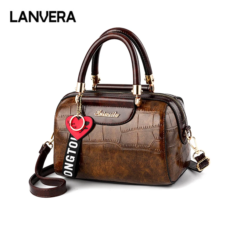 Сумка-тоут LANVERA женская с заклепками фирменная сумочка Бостонская вечерняя