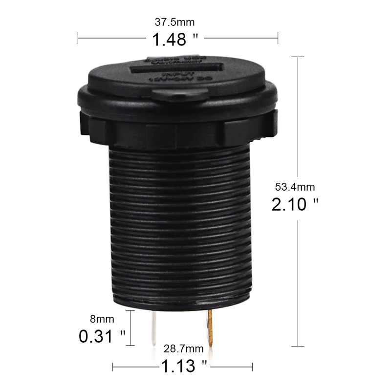 Водонепроницаемый синий 5V 4.2A LED двойной USB Автомобильное зарядное устройство
