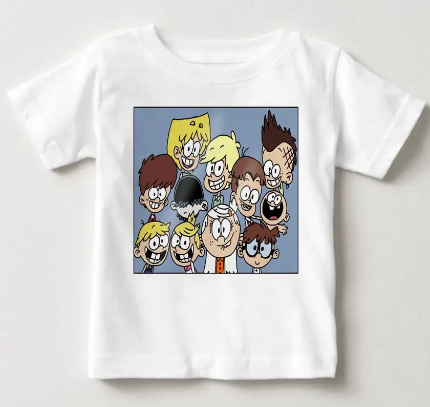White childreT-shirt Горячая Распродажа, забавные детские футболки с громким домиком летние топы с короткими рукавами, одежда для мальчиков и девочек футболки для маленьких детей, MJ - Цвет: White childreT-shirt