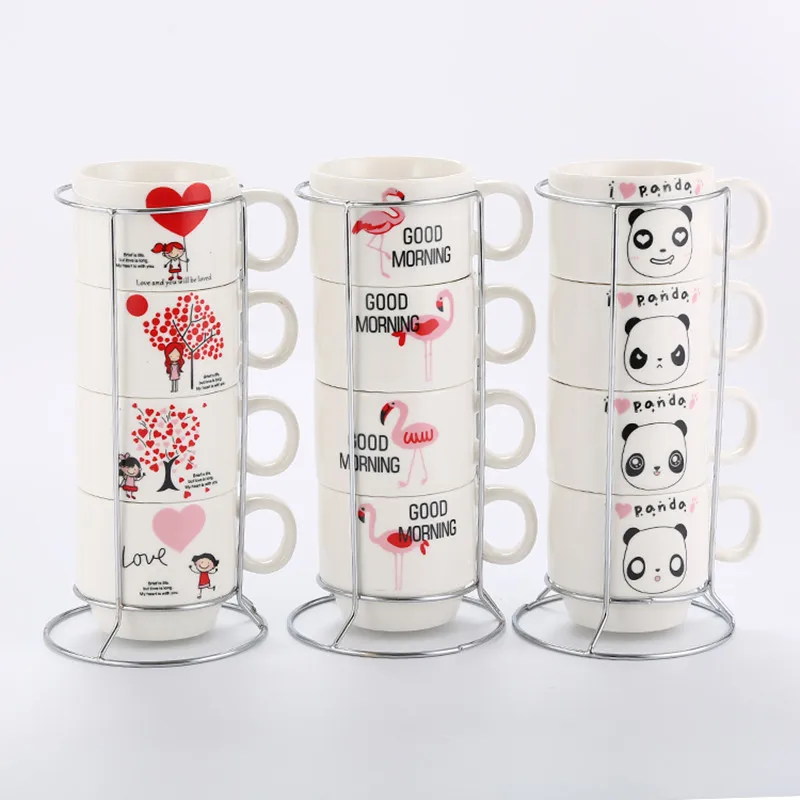 4 шт. кофейные кружки с пандой керамические чашки кружка для молока чашка