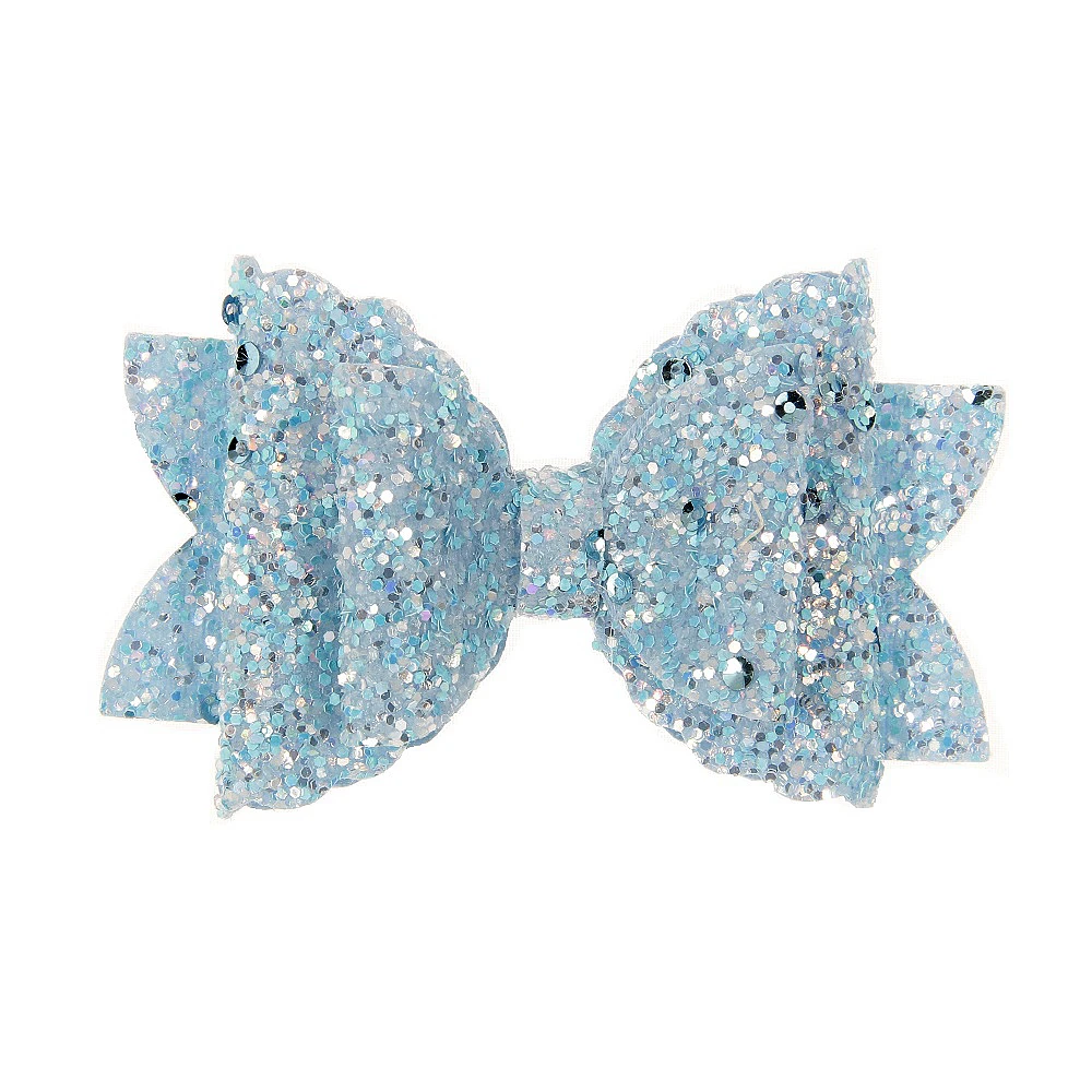 lightblue Nishine, 20 шт./лот, эксклюзивные блестящие банты для волос с блестками для маленьких девочек, ободки для волос, заколки для волос, аксессуары для волос - Цвет: lightblue