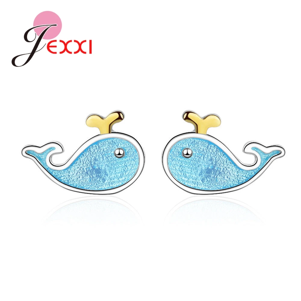 Очаровательные маленькие синие дельфины в форме настоящих гвоздиков для девушек