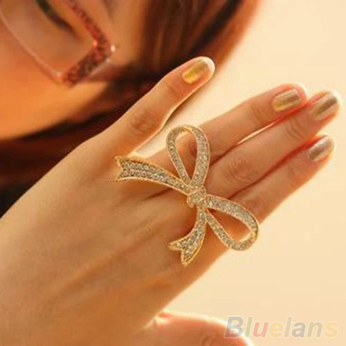 New Adjustable Fashion Crystal Rhinestone Bowknot Ring Nice Gift Style 896F | Украшения и аксессуары