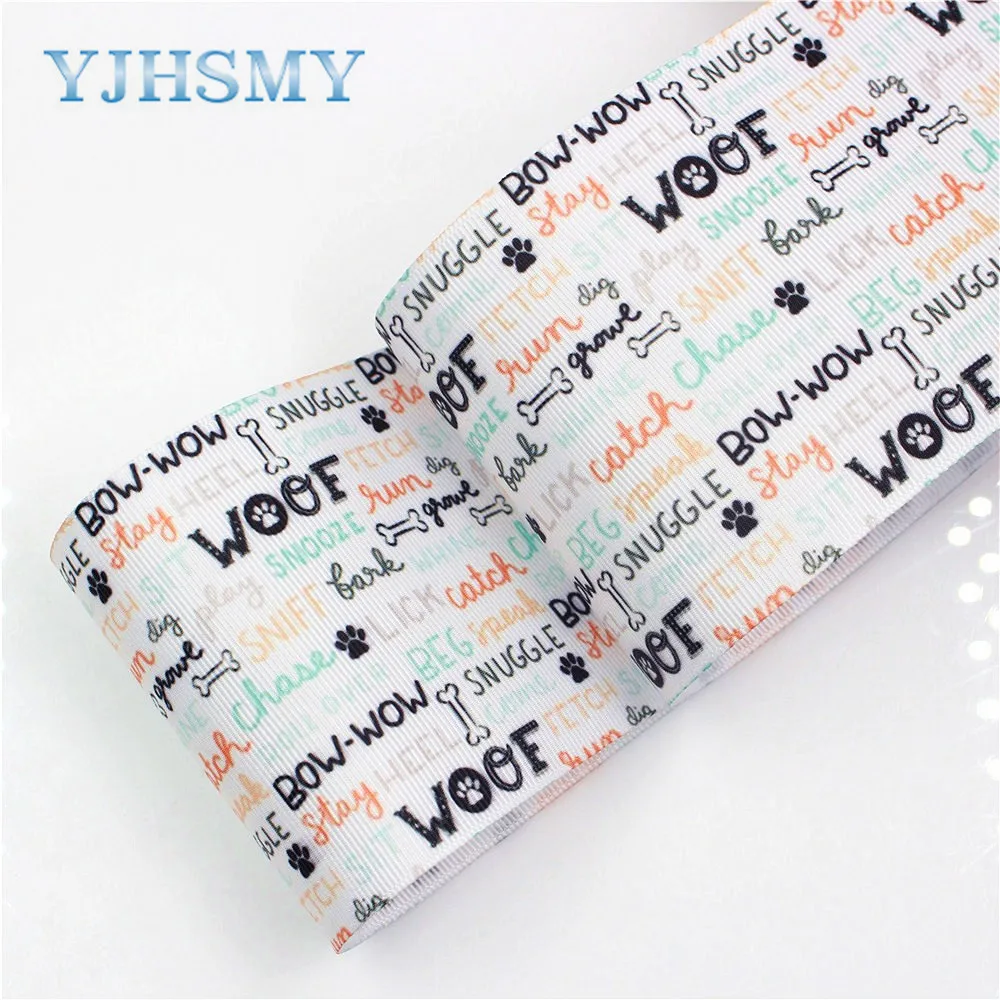 YJHSMY I 18428 58 10 ярдов 75 мм мультфильм печатных grosgrain ленты DIY ручной работы аксессуары
