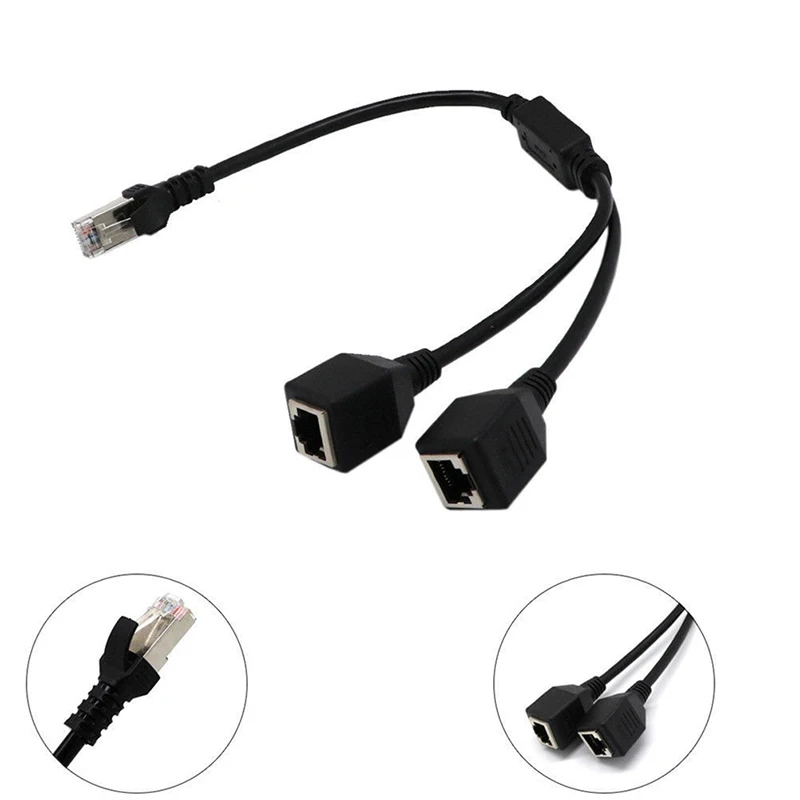 Новинка 1 шт. RJ45 папа 2 мама LAN Ethernet сетевой кабель сплиттер Удлинительный