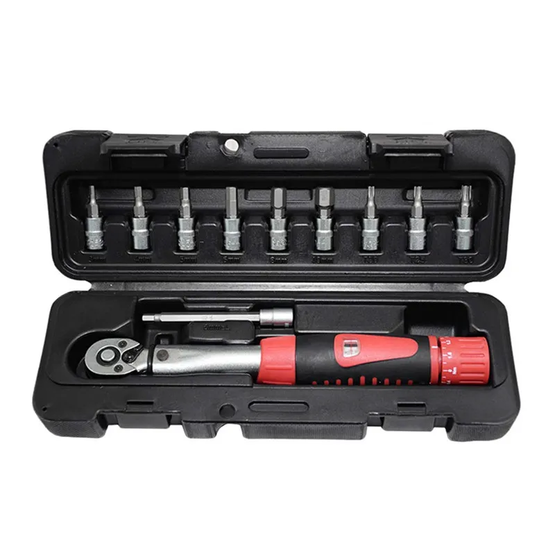 

2-24Nm Ratchet Mechanical Torque Spanner Manual Wrenches with Socket Bits Household Bicycle Repair Tools Kit