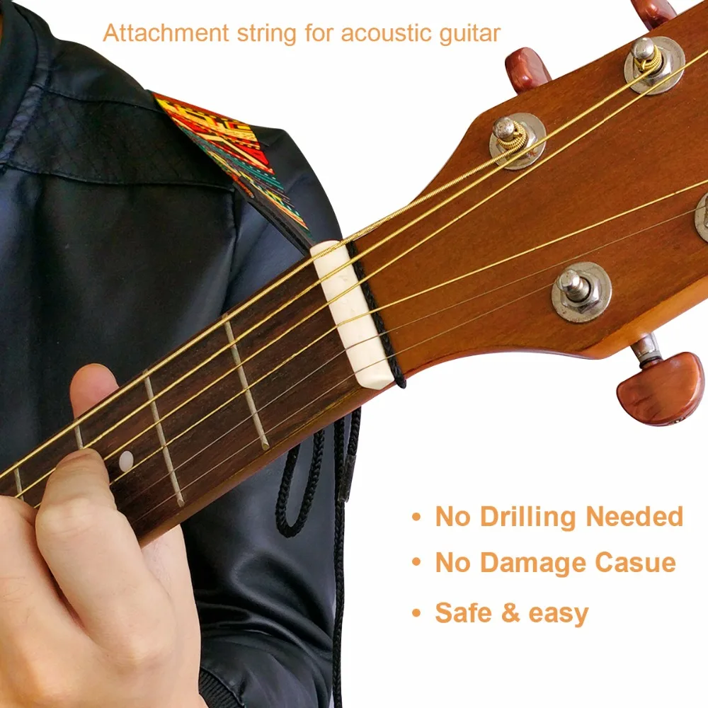 Guitar Strap Bundle with Locks / Metal Pick/ Fingertip Protectors for Acoustic Electric Classical Guitars | Спорт и развлечения