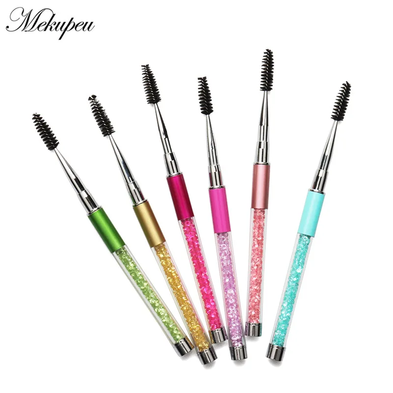 Набор нейлоновых кистей для наращивания ресниц с разноцветной ручкой |