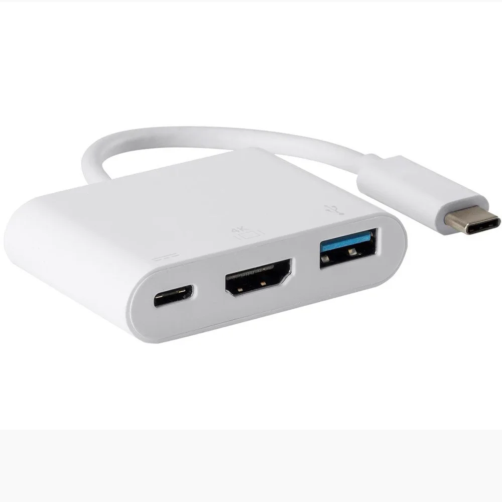 Thunderbolt 3 Тип C USB 3,1 4K HDMI VGA адаптер 3-в-1 кабель для Apple macbook и pro(thunderbolt-зарядное устройство с 3 usb-портами