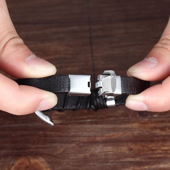 New Style Color Maze Totem Design PU Leather Bracelet 5