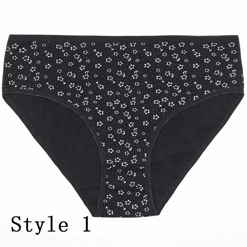 Style 1 1 шт., новинка, трусики с принтом, женские, высокая эластичность, удобные, дышащие, мягкие, 95% хлопок, нижнее белье, большие размеры XXL, XXXL, 4XL, трусы - Цвет: Style 1