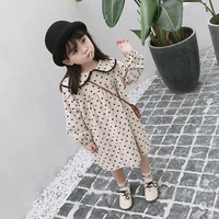 2019 spring girl dress casual pater pan collar long sleeve children dresses polka dot kids dresses fashion girls clothing 2 8t