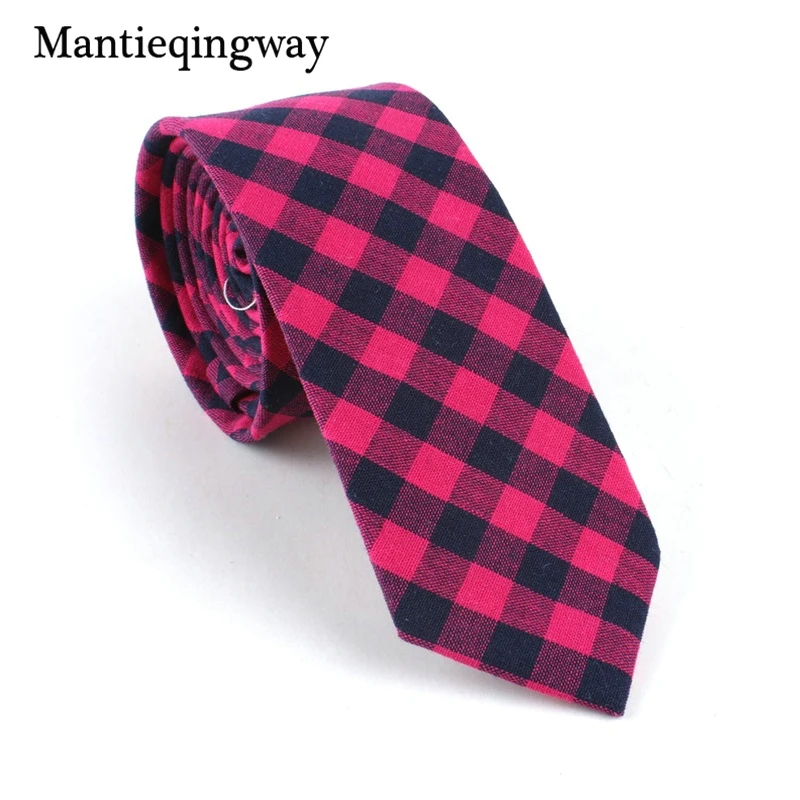 Mantieqingway повседневные клетчатые галстуки с принтом для мужчин хлопковые