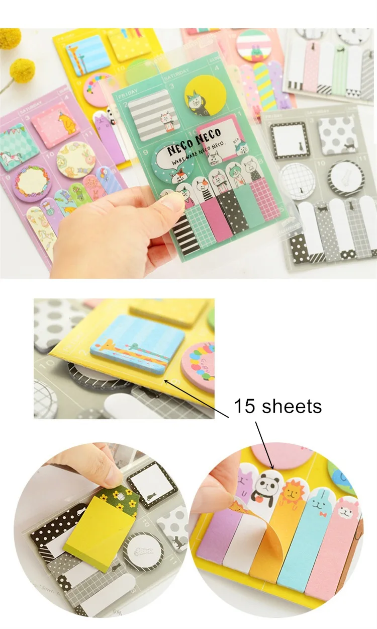 Стикеры для заметок в виде милых животных 36 шт./лот ежедневник на неделю