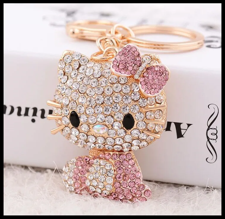 Коричневый Мода hello kitty брелок сумка Подвеска автомобиль изысканный кулон подарок на день рождения сувениры бренд - Цвет: Коричневый