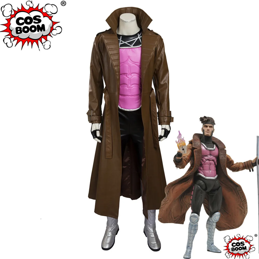 COSBOOM X-Men Gambit костюм для взрослых мужские костюмы супергероя Хэллоуина Косплей