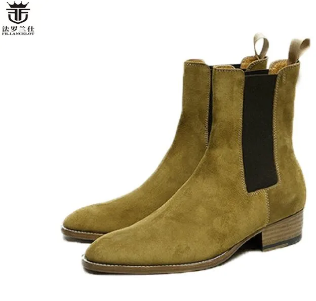 Мужские кожаные ботинки с принтом FR. Lanceot осенние из натуральной кожи 2019|boots brand|boots