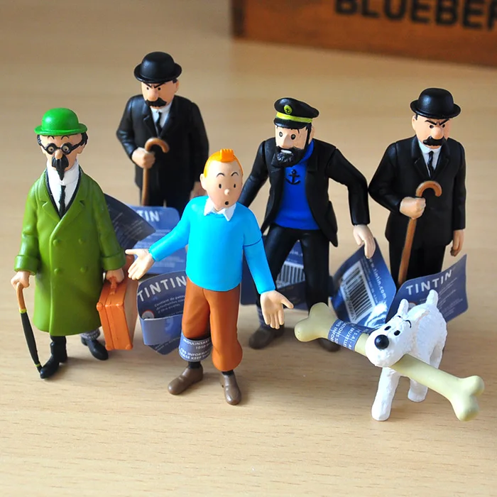 Экшн фигурки из ПВХ Приключения Тинтин коллекция Dupont Milou Captain Haddock 3''|action