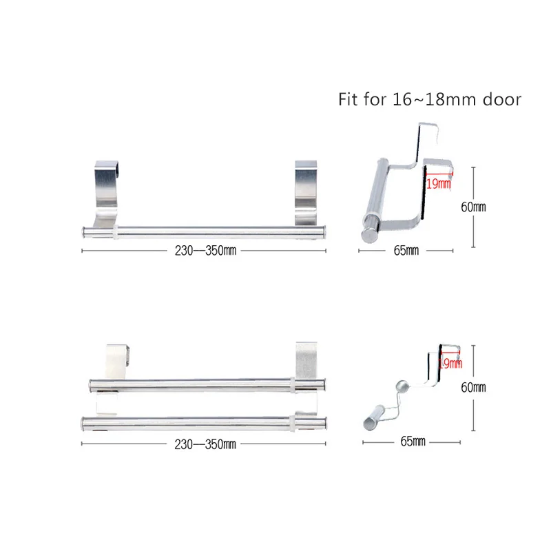 2 шт. кухонный крюк из нержавеющей стали регулируемая дверная вешалка для шкафа