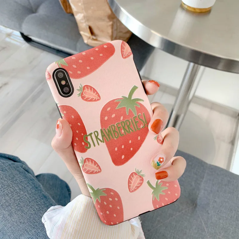 POBLU иллюстрация Летний Фруктовый чехол для телефона iphone 6s 7 8 plus XS MAX XR X Scrub Reloief silk IMD
