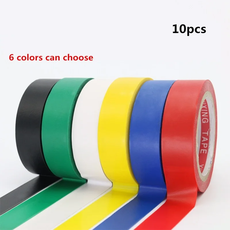 

10 pcs 16mm*10y Electrical Tape Insulation Adhesive Tape Waterproof PVC High-temperature Tape