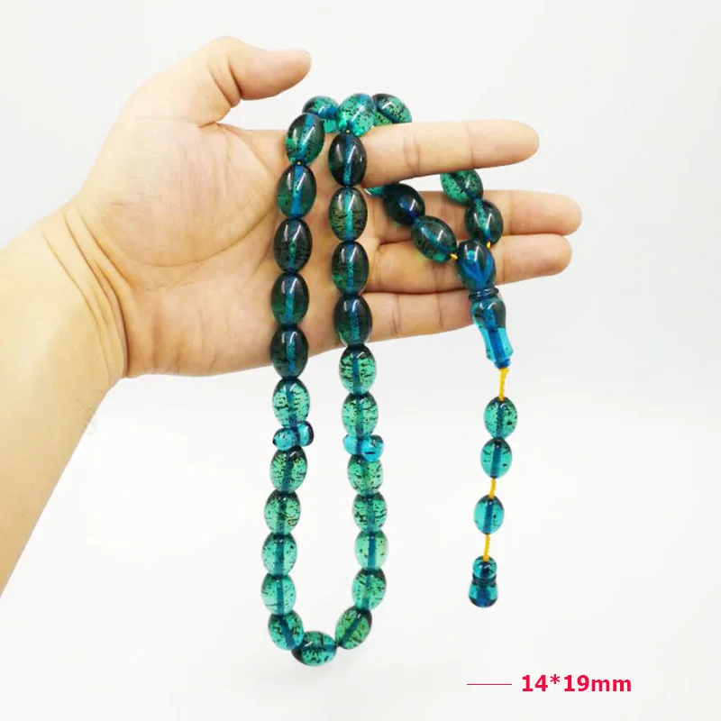 Большой размер Tasbih Смола Розария мусульманский Браслет 33 бусины Мужская misbaha