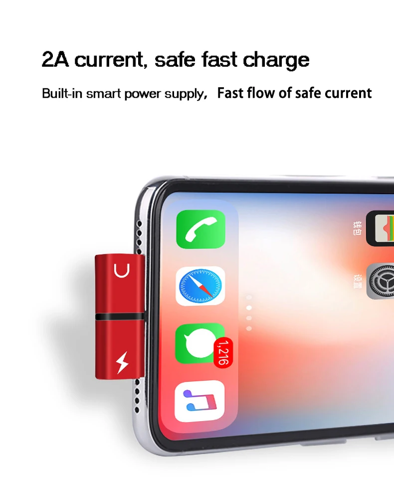 2 шт. в 1 Наушники Аудио зарядки переходник-разветвитель для IPhone XR XS Max X 8 7 Plus игры