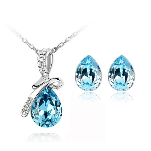 Комплект из колье и серёг с кристаллами|brand jewelry sets|fashion setjewelry sets |