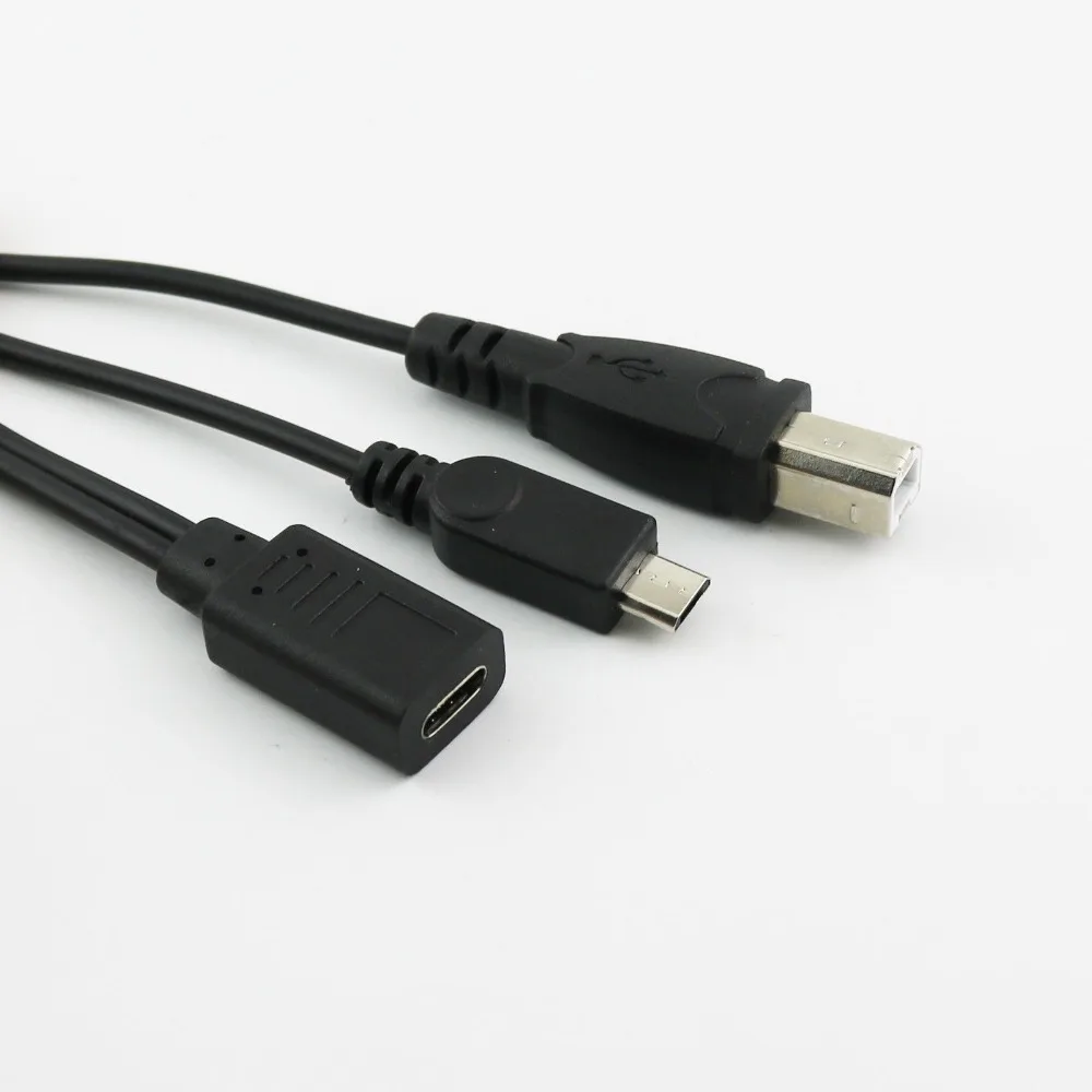 10x USB 3 1 Type C гнездовой к Micro Male и 2 0 B штекер для зарядки данных Y разветвитель