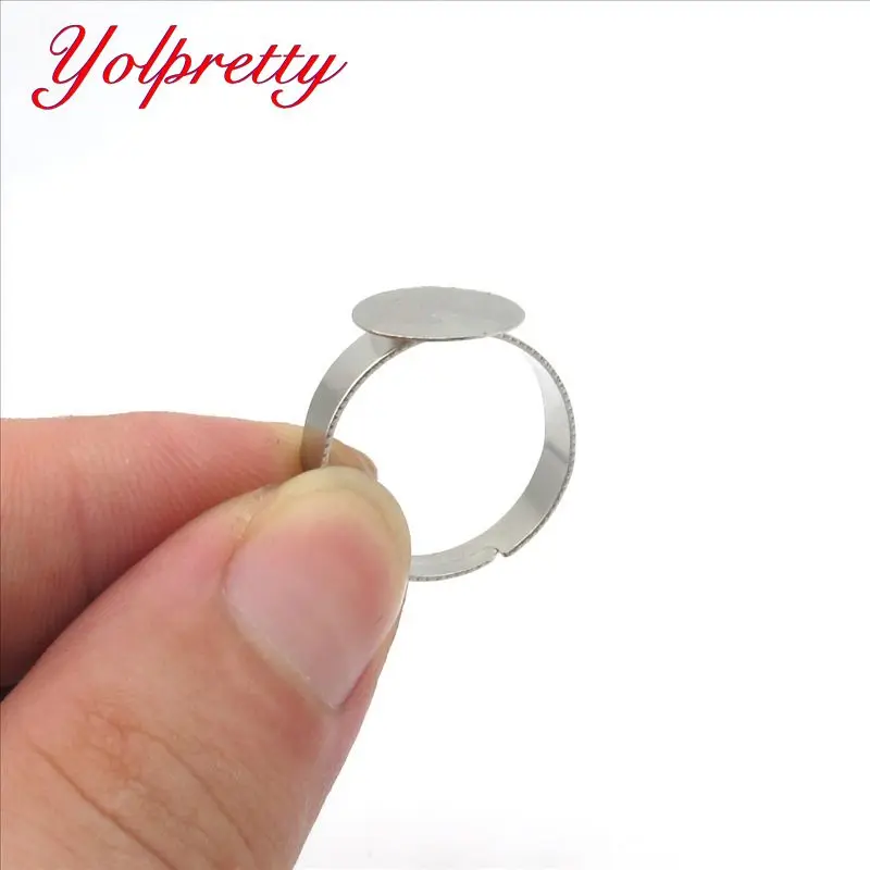 Yolprtty Новая мода 12 мм 10 шт. Серебряные железные регулируемые настройки колец