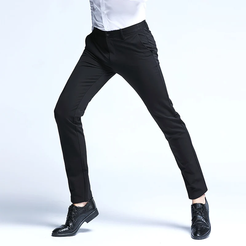 Мужские повседневные деловые брюки модные простые тонкие однотонные для мужчин