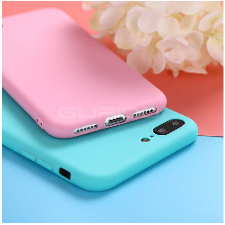 GURIOO Телефон чехол для iPhone 7 6 6s 8 Plus 5 5S SE X сплошной цвет Ультратонкий Мягкий