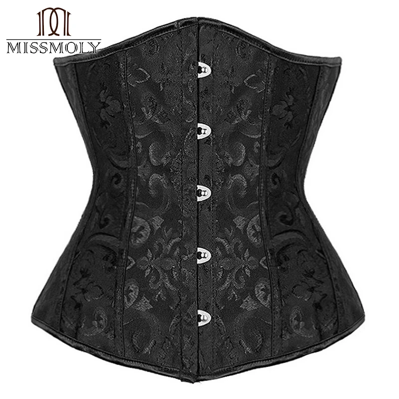 X Plus Size Sexy Gothic Corset Bustier Waist Cincher Steampunk Underbust Slimming Satin Embroidered | Женская одежда