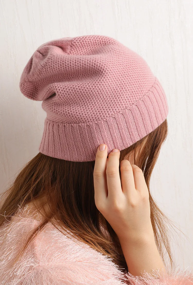 Вязаные кашемировые шапки-бини от CAVME, унисекс, повседневная шапка, зимние теплые шапки из чистого кашемира, одноцветные зимние подарки, 60 г, свободный размер