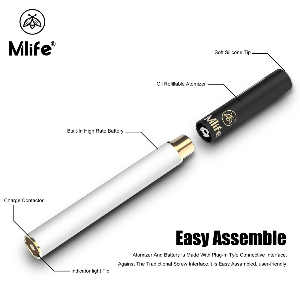 Оригинальные Mlife M1 набор Встроенный 1500 мАч с 0 7 мл бак распылителя PCC 4w 6w выход Vape Kit